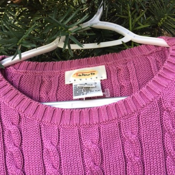 NWOT Talbot,100% Cotton Sweater, Cable design, S P - Picture 4 of 6